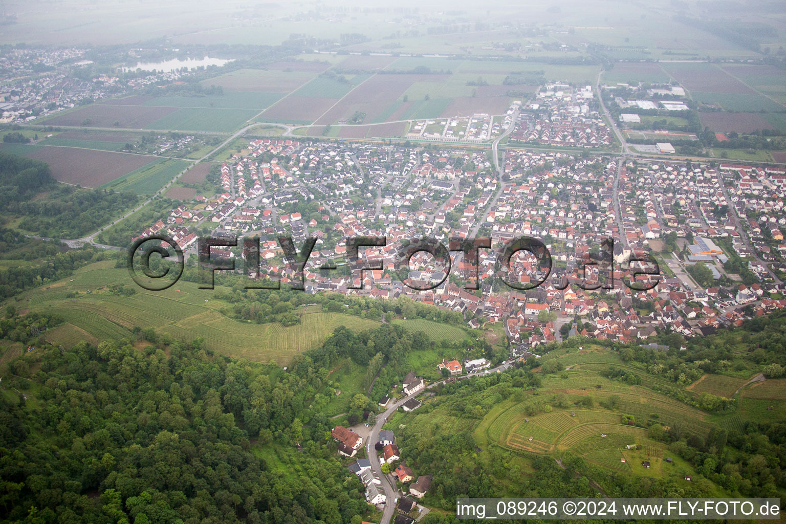 Oblique view of Laudenbach in the state Baden-Wuerttemberg, Germany