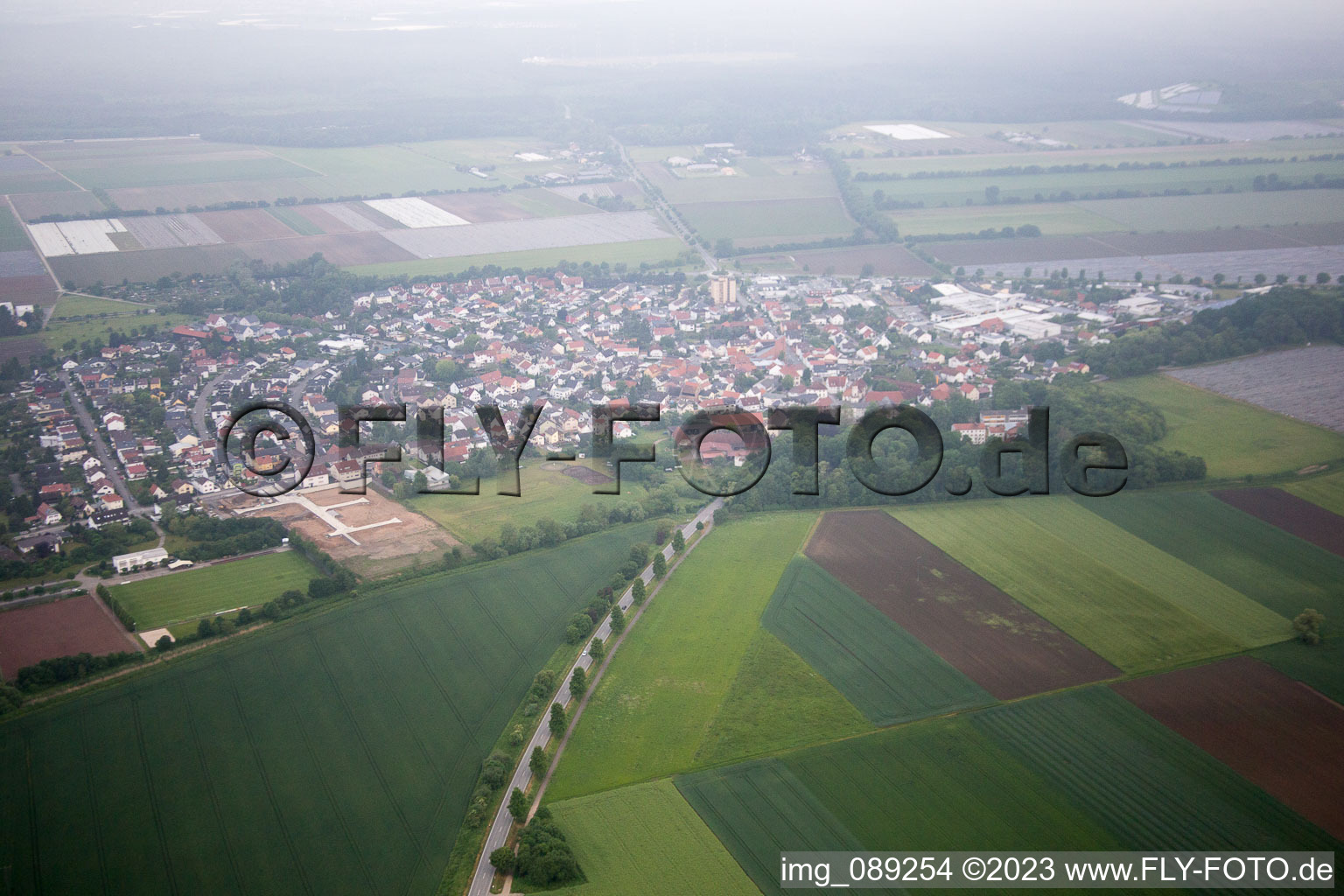 Hüttenfeld in the state Hesse, Germany from the drone perspective