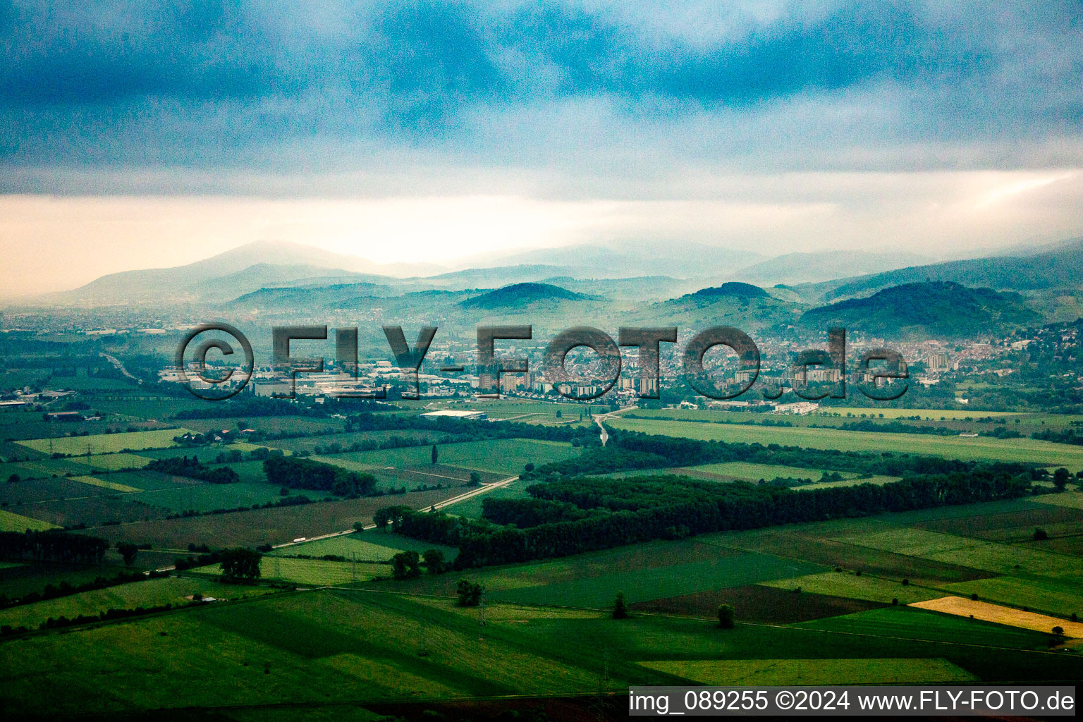 Forest and mountain scenery on Rand of hessischen ODenwalds in Heppenheim (Bergstrasse) in the state Hesse, Germany