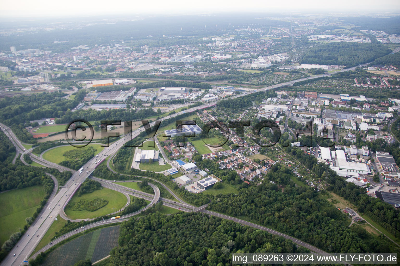 Karlsruhe Triangle A8/A5 in the district Durlach in Karlsruhe in the state Baden-Wuerttemberg, Germany