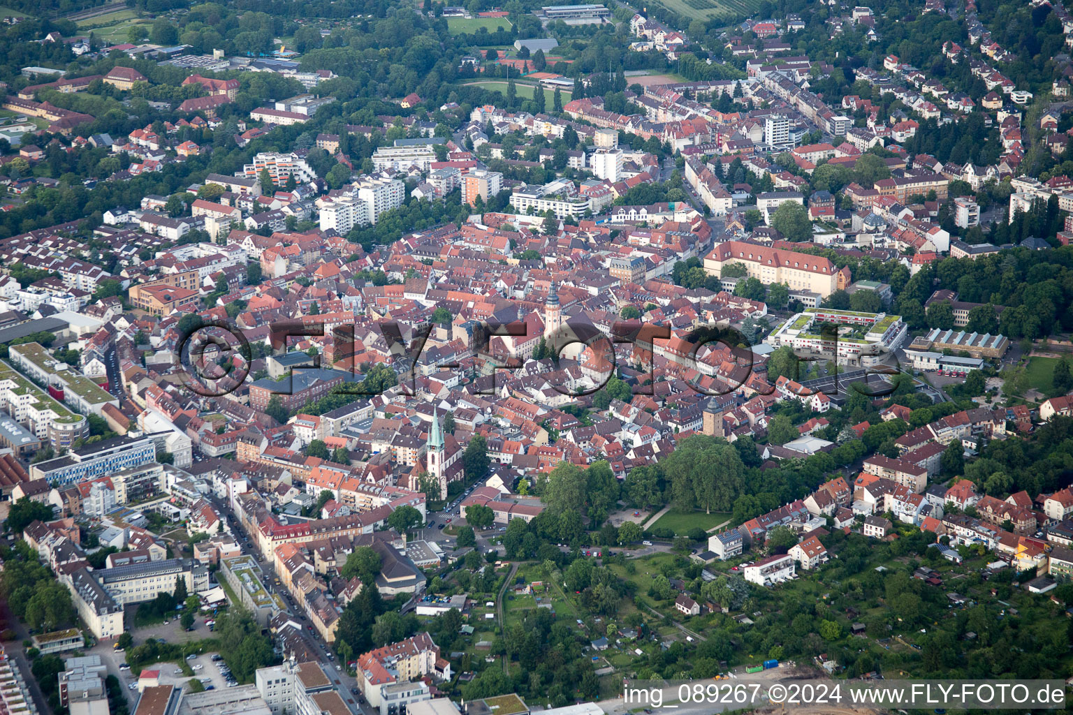 Old Town area and city center in the district Durlach in Karlsruhe in the state Baden-Wurttemberg