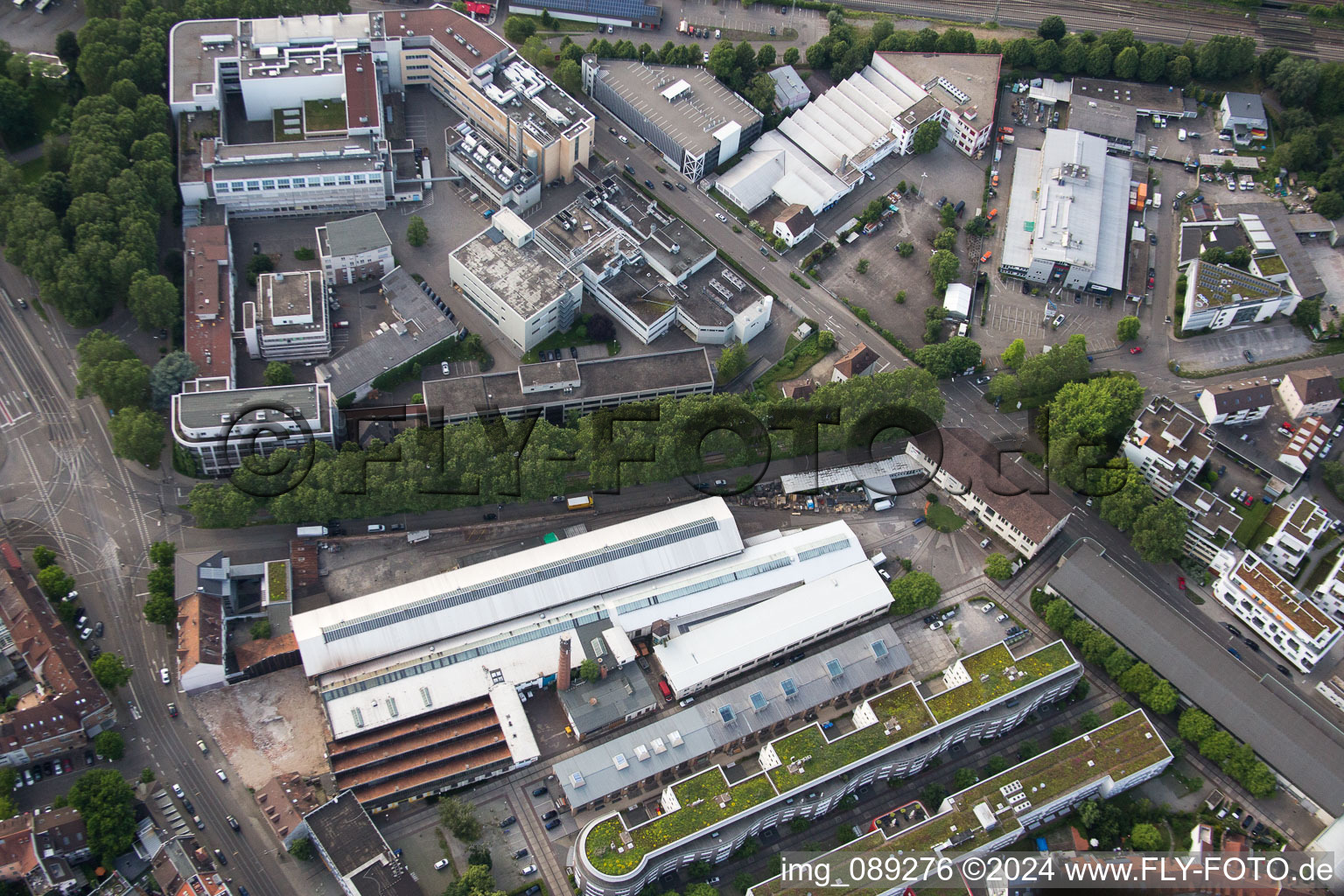 Aerial view of Dr. Schwabe in the district Durlach in Karlsruhe in the state Baden-Wuerttemberg, Germany