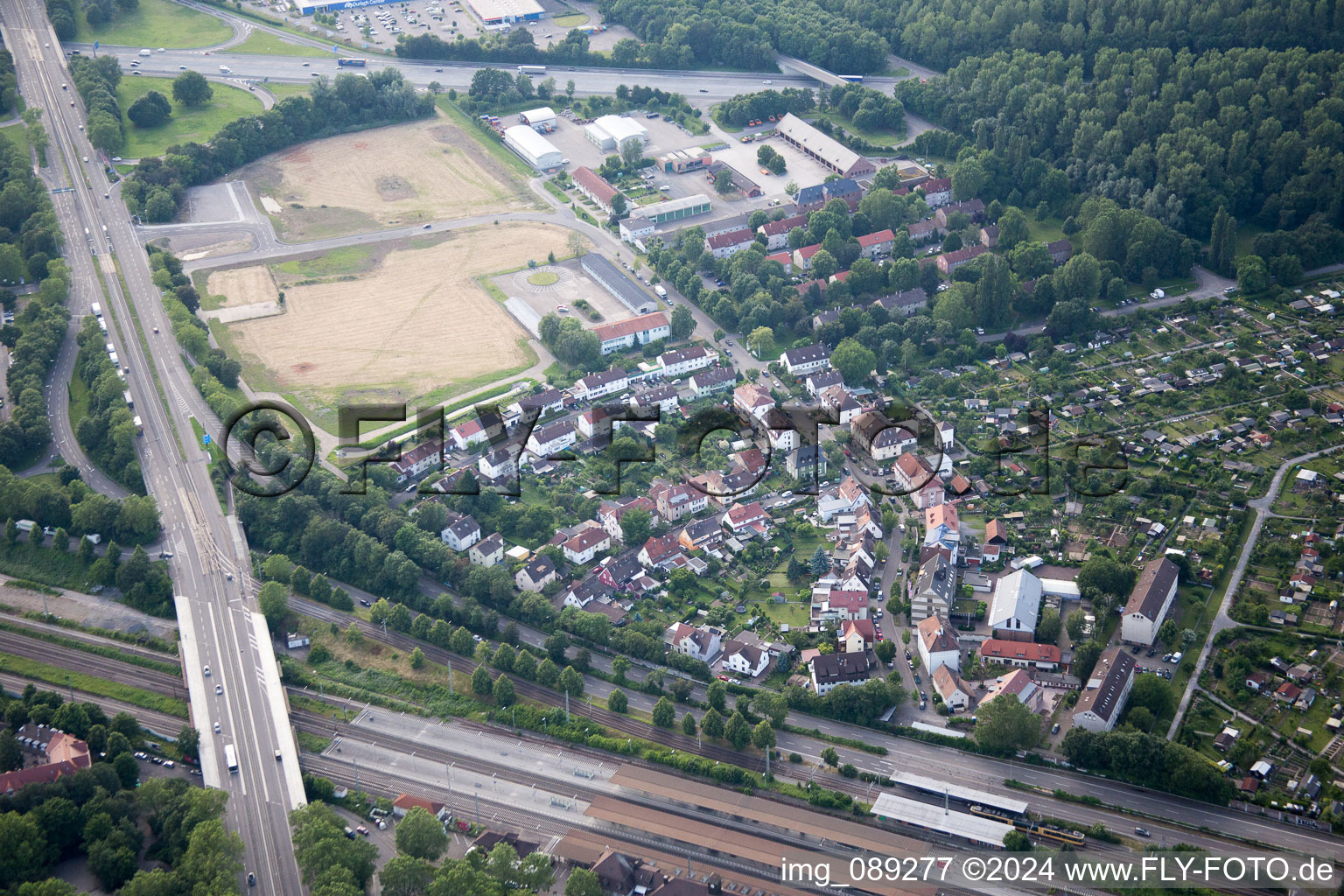 Construction site of the DM-Dialogicum in the district Durlach in Karlsruhe in the state Baden-Wuerttemberg, Germany