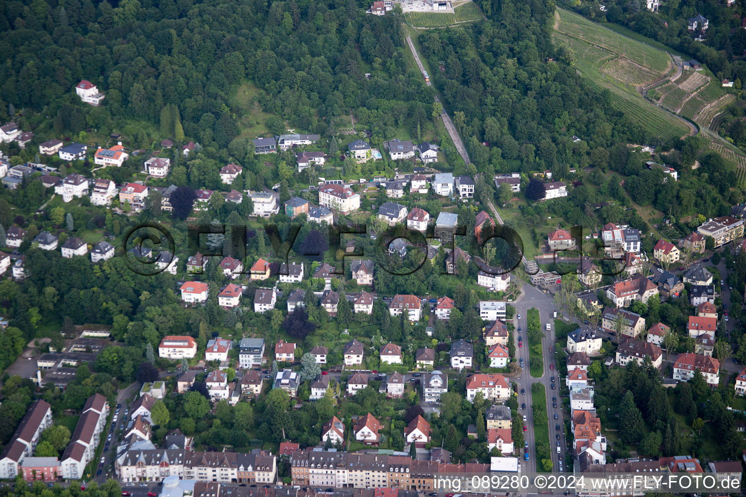 Turmbergstr in the district Durlach in Karlsruhe in the state Baden-Wuerttemberg, Germany