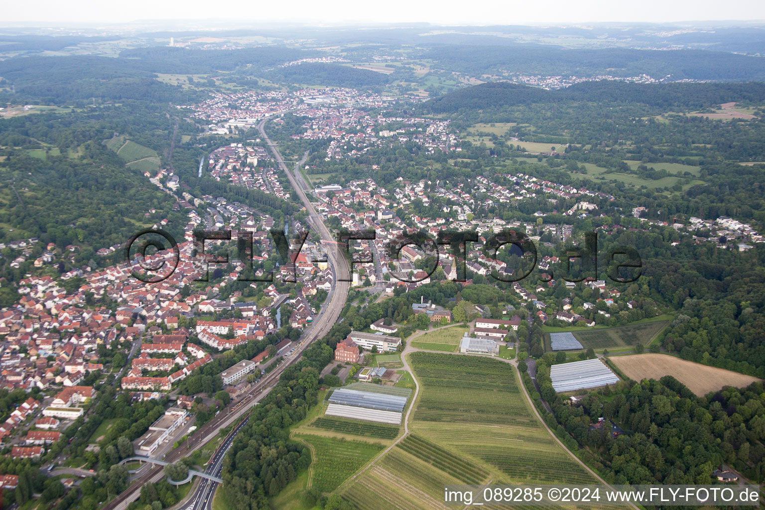 District Grötzingen in Karlsruhe in the state Baden-Wuerttemberg, Germany out of the air