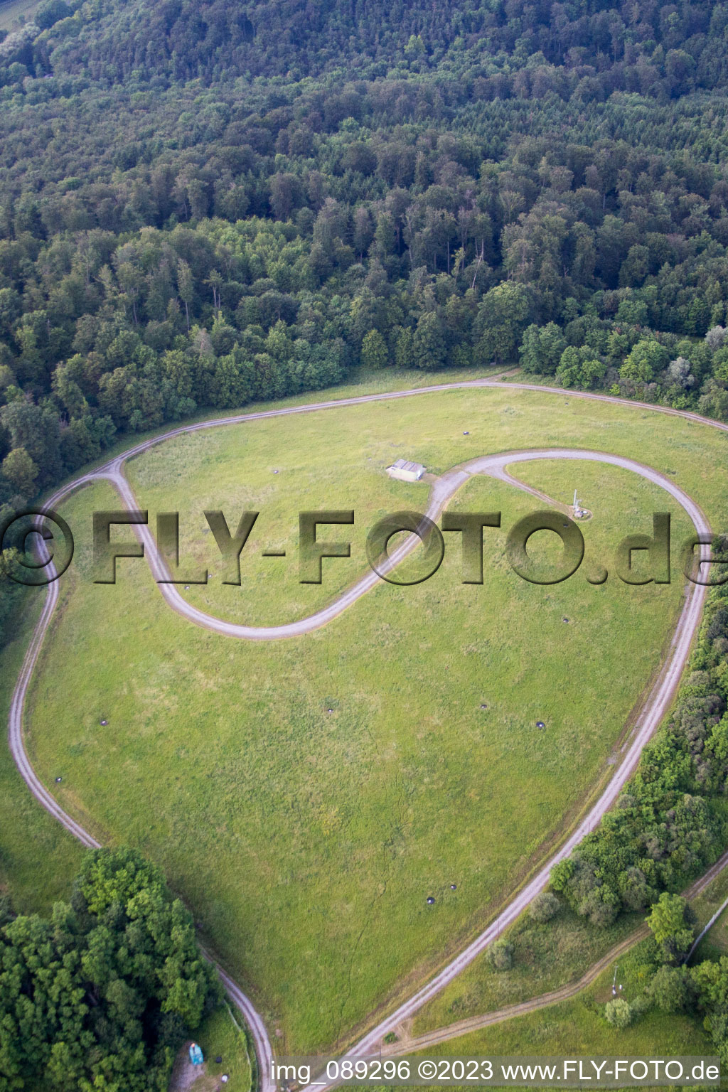 District Grötzingen in Karlsruhe in the state Baden-Wuerttemberg, Germany viewn from the air