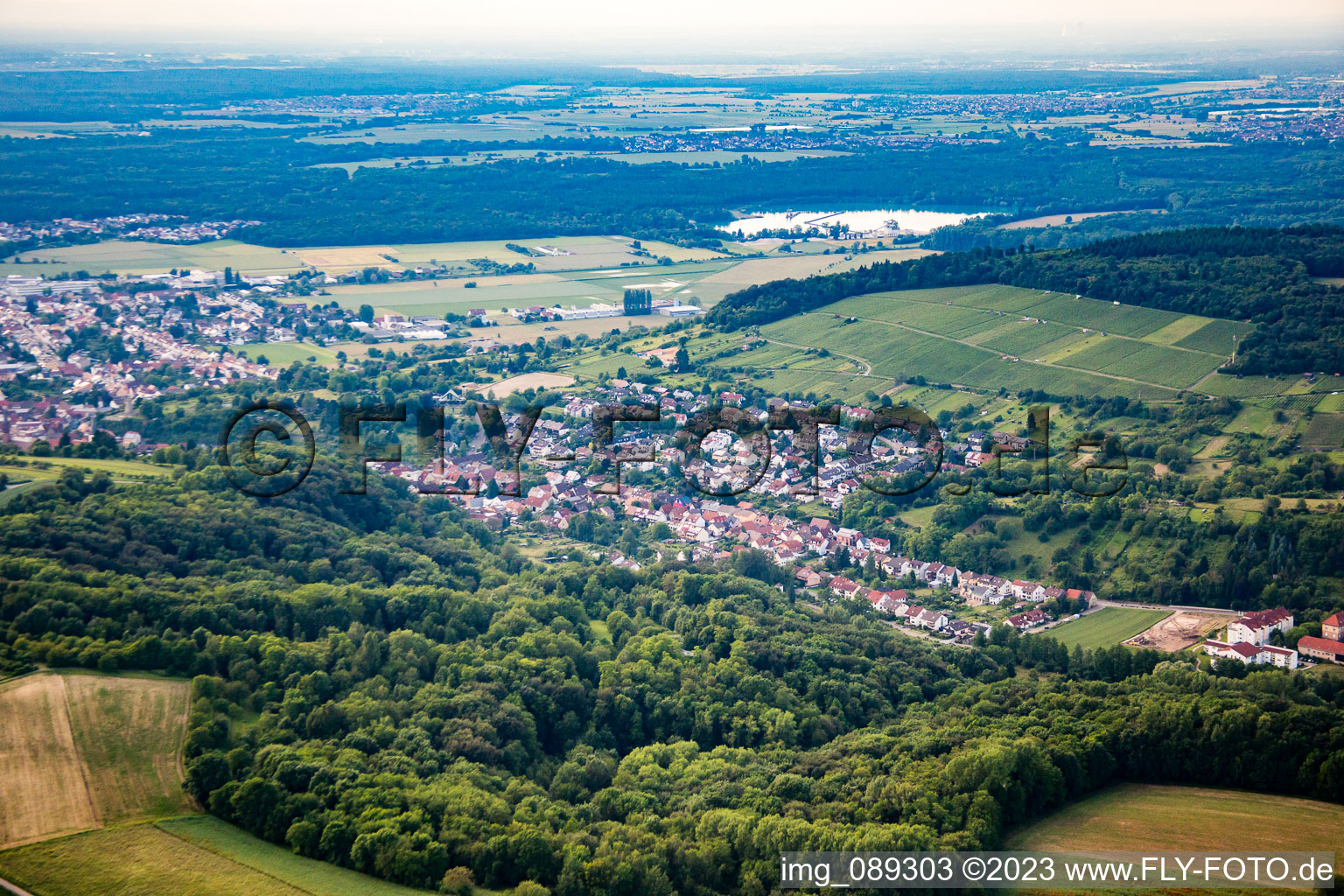 Aerial view of From the southeast in Weingarten in the state Baden-Wuerttemberg, Germany