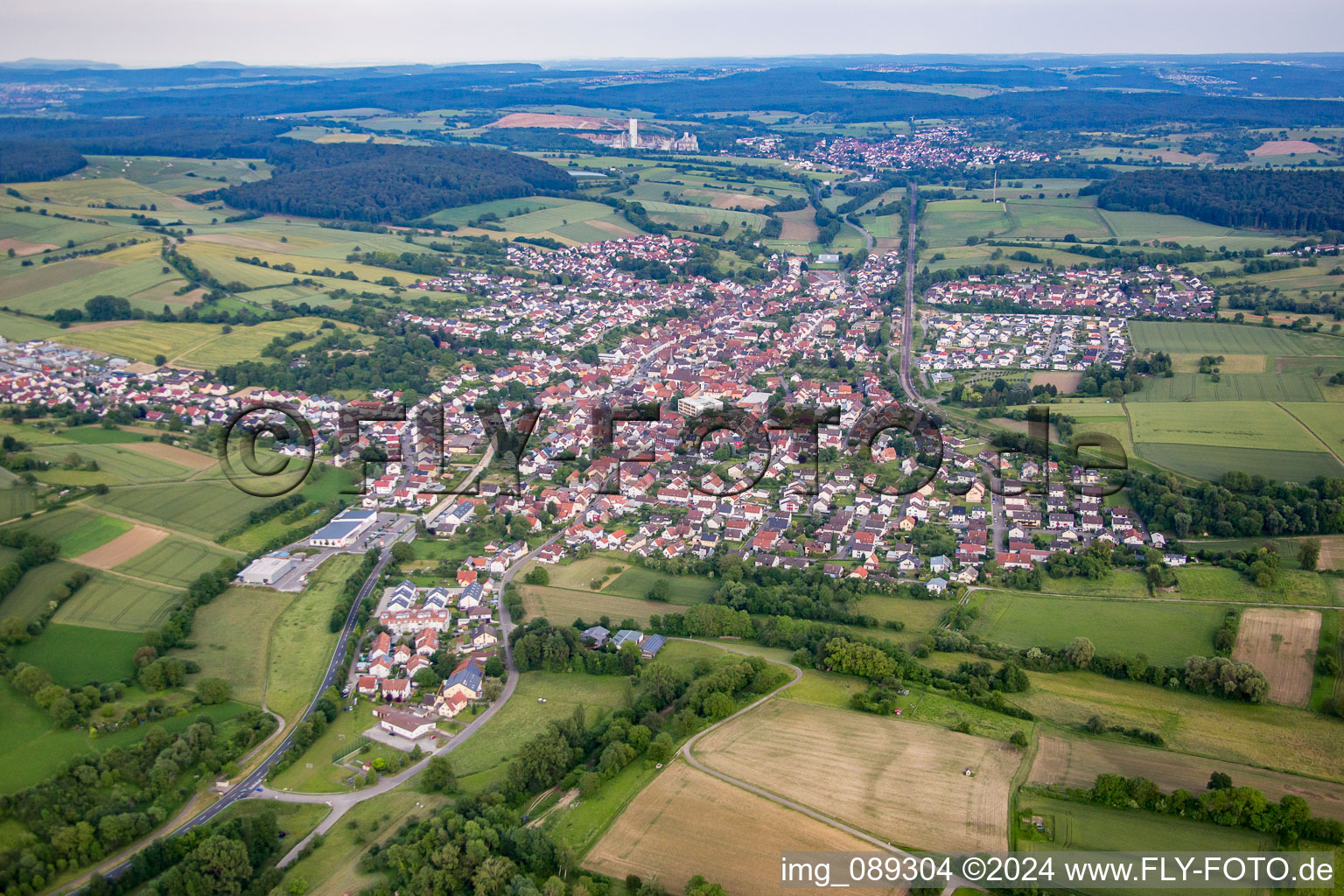 Oblique view of From the west in the district Jöhlingen in Walzbachtal in the state Baden-Wuerttemberg, Germany