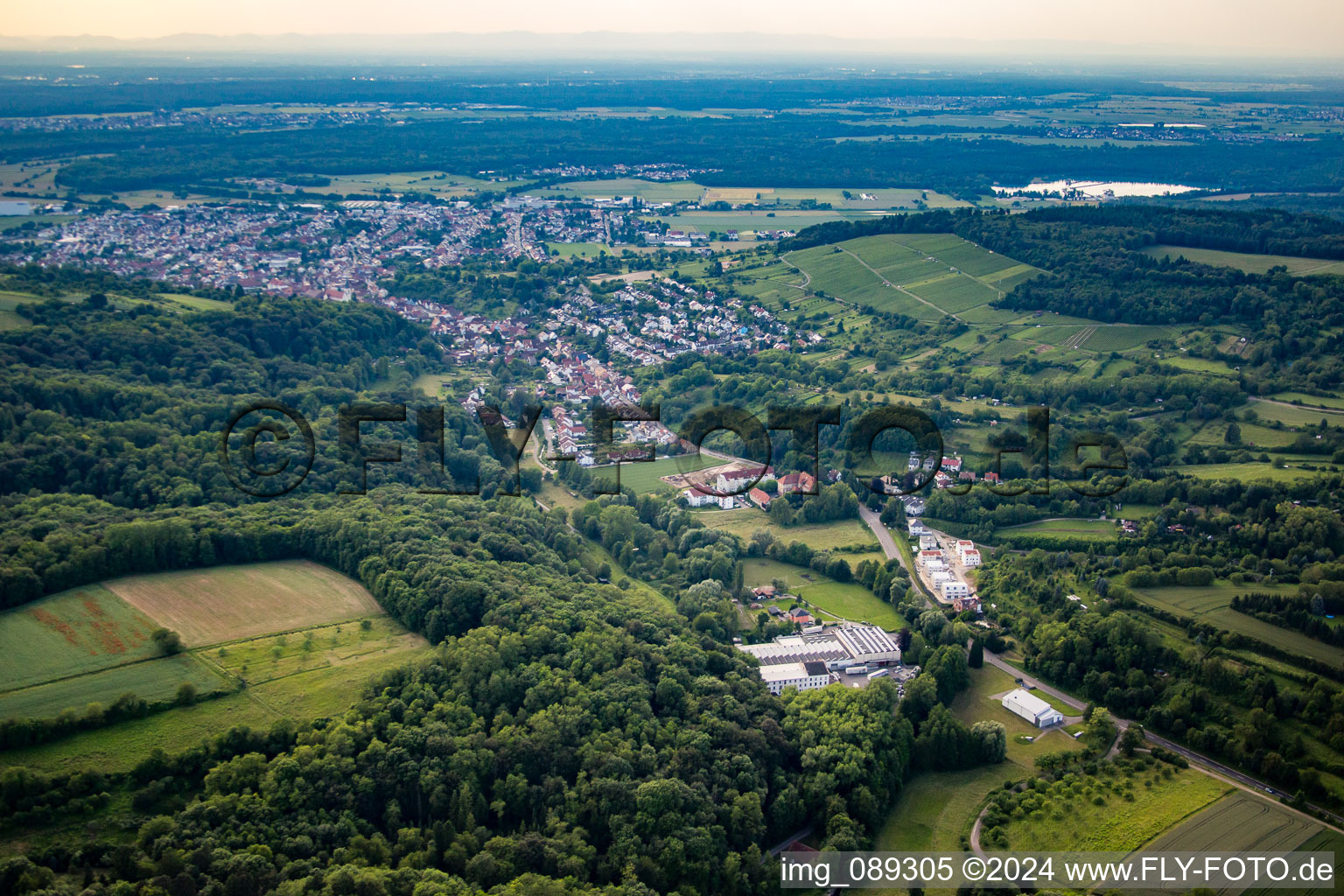 Aerial photograpy of From the southeast in Weingarten in the state Baden-Wuerttemberg, Germany