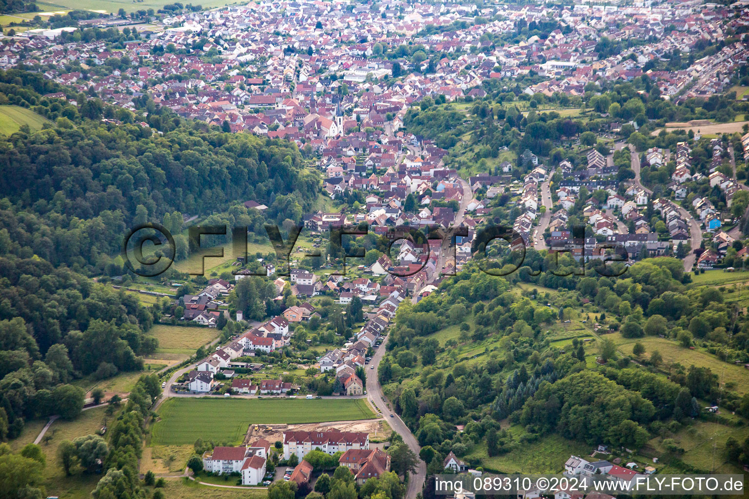 From the east in Weingarten in the state Baden-Wuerttemberg, Germany