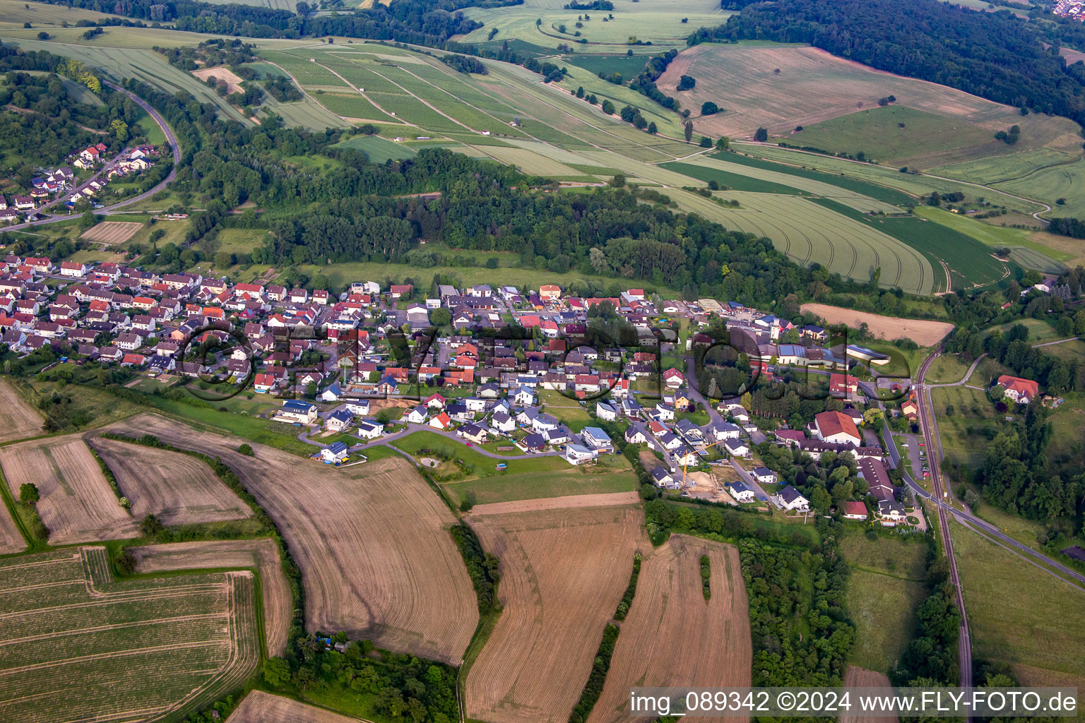 Aerial view of District Oberöwisheim in Kraichtal in the state Baden-Wuerttemberg, Germany