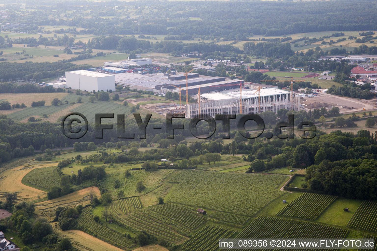 Aerial view of Östringen in the state Baden-Wuerttemberg, Germany