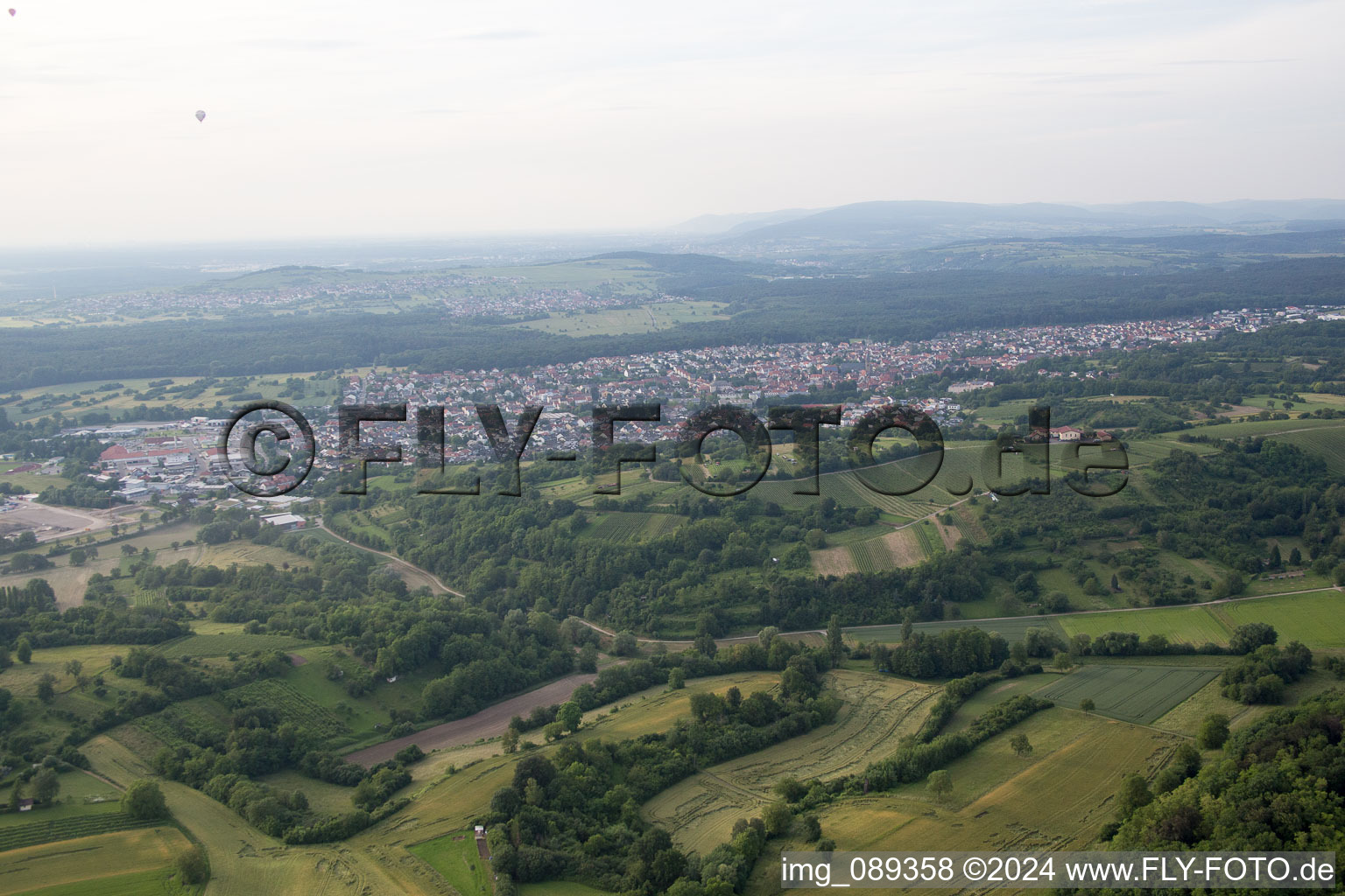 Oblique view of Östringen in the state Baden-Wuerttemberg, Germany