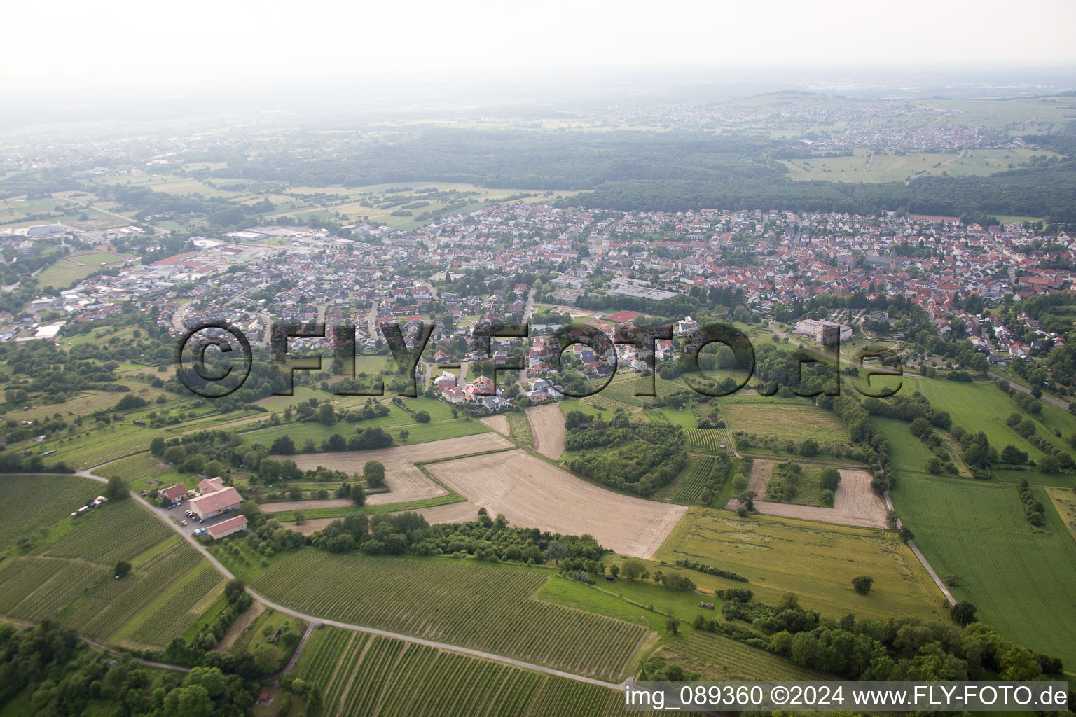 Östringen in the state Baden-Wuerttemberg, Germany from above