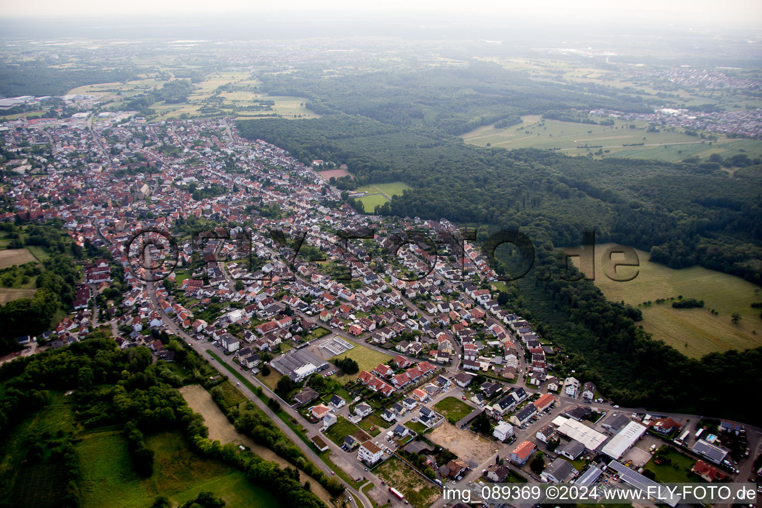 Östringen in the state Baden-Wuerttemberg, Germany seen from above