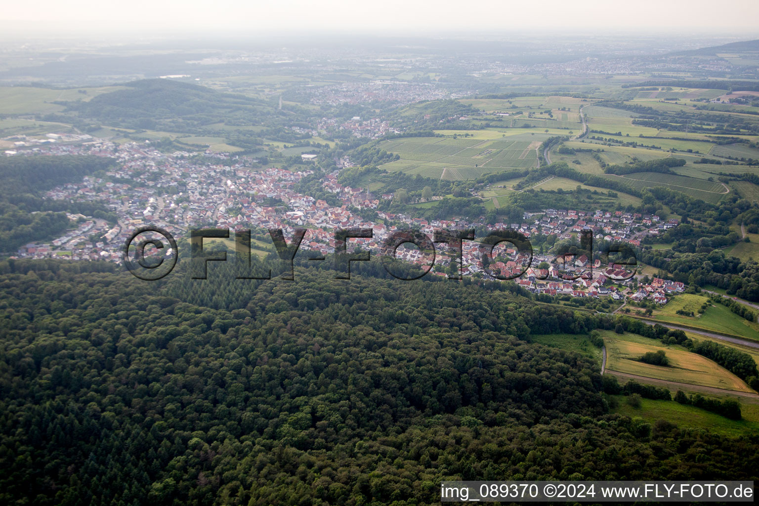 Östringen in the state Baden-Wuerttemberg, Germany from the plane