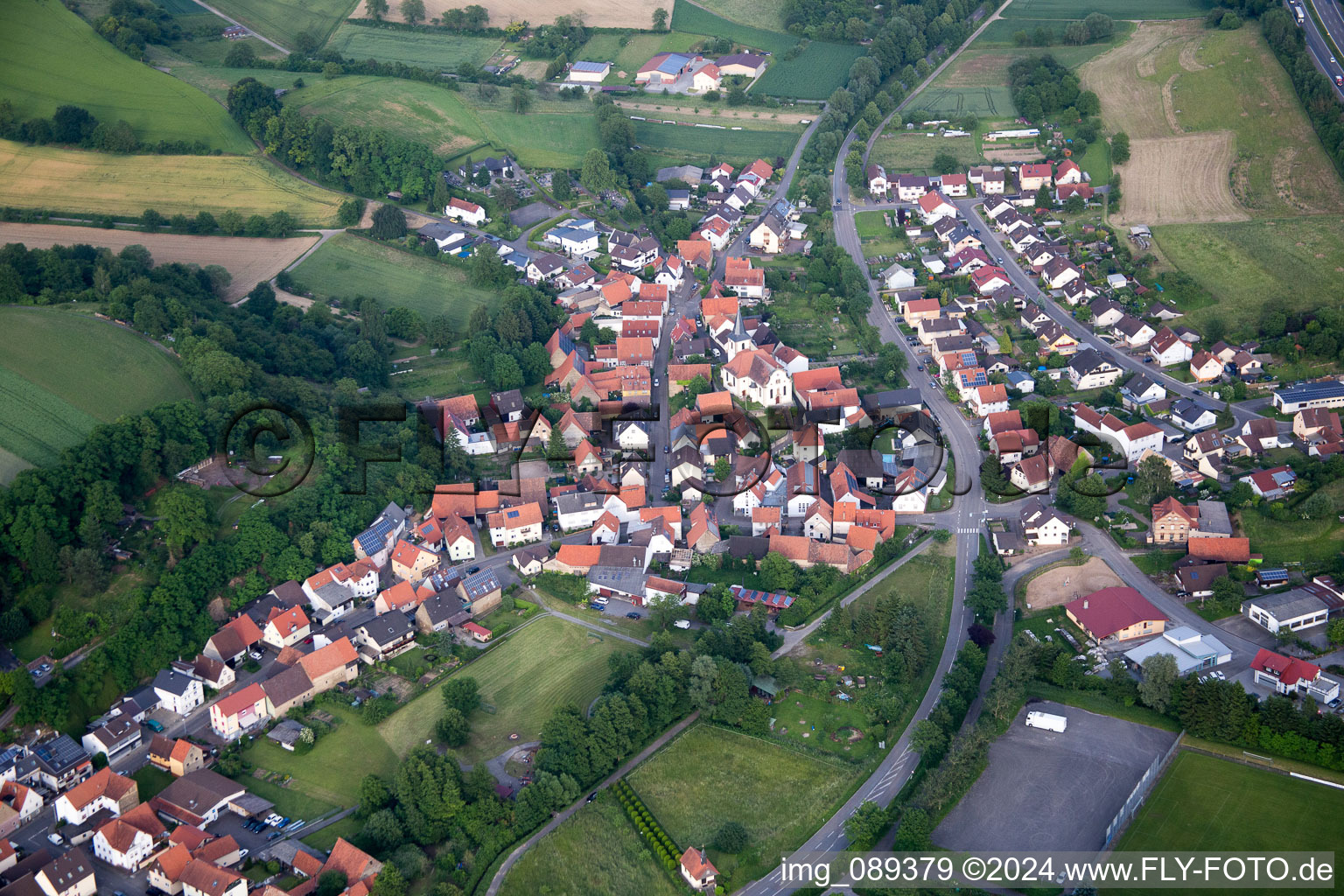 Aerial photograpy of Balzfeld in the state Baden-Wuerttemberg, Germany