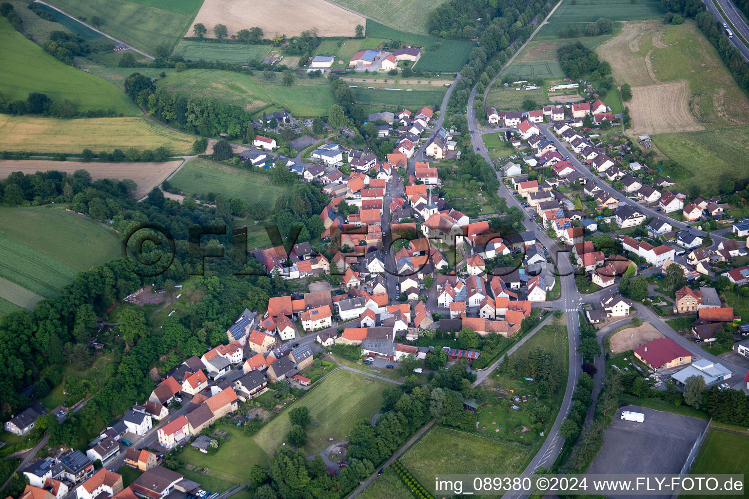 Oblique view of Balzfeld in the state Baden-Wuerttemberg, Germany