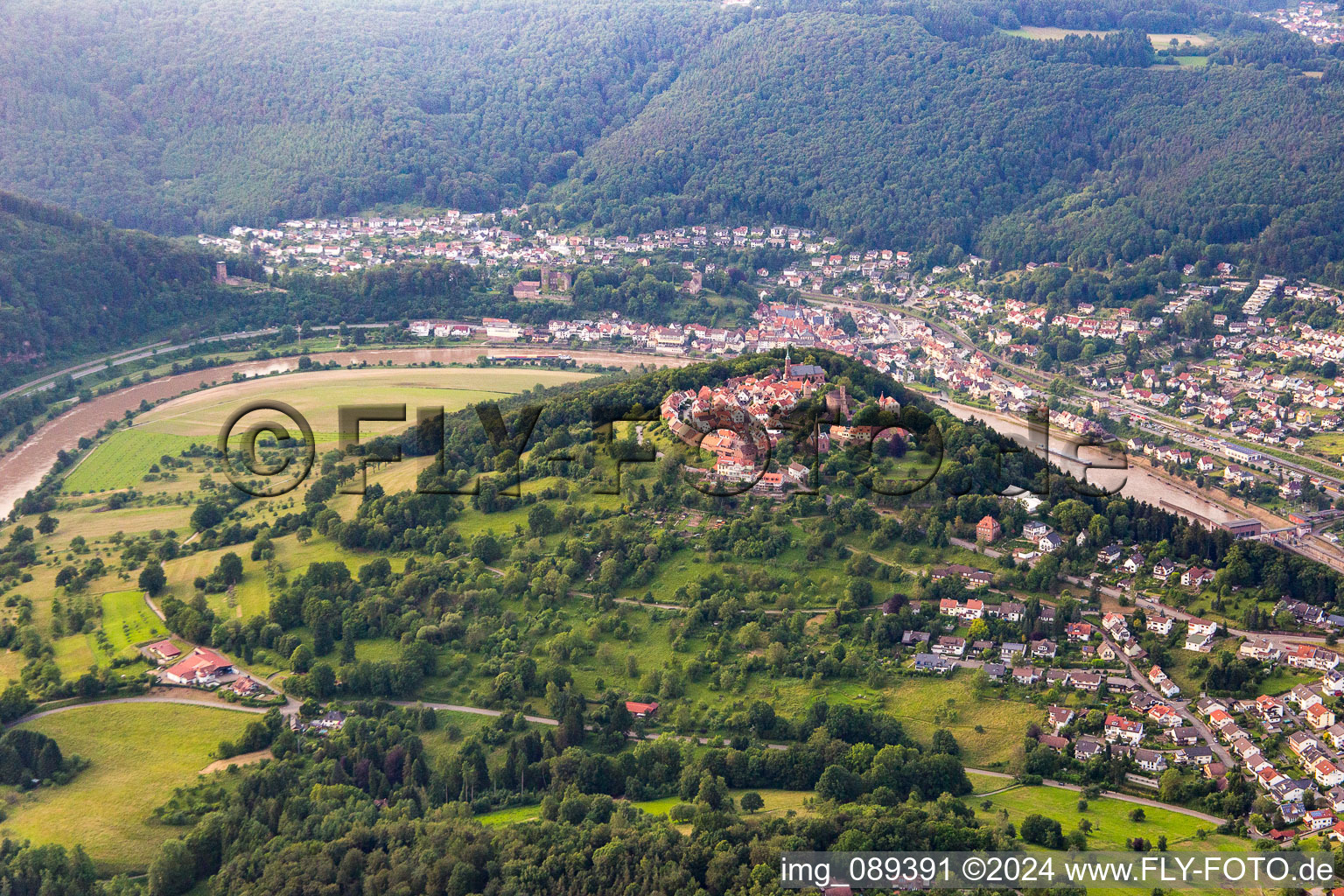 Ruins and vestiges of the former castle and fortress Dilsberg in the district Dilsberg in Neckargemuend in the state Baden-Wurttemberg