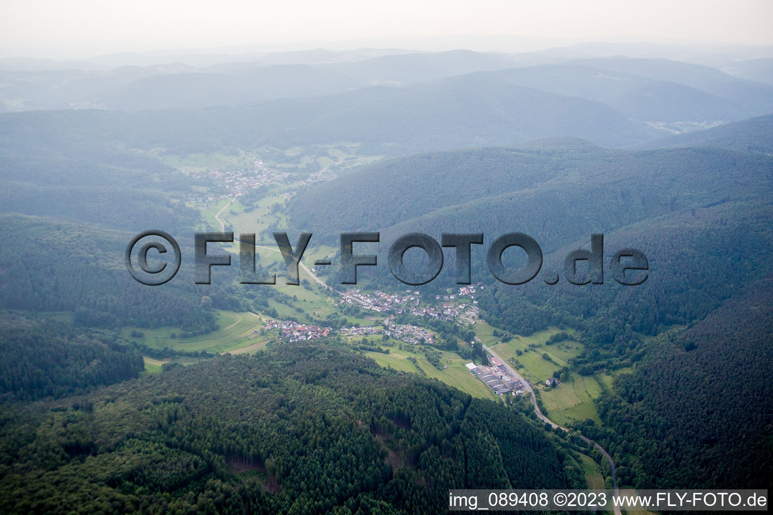 Aerial view of Langenthal in Brombach in the state Baden-Wuerttemberg, Germany