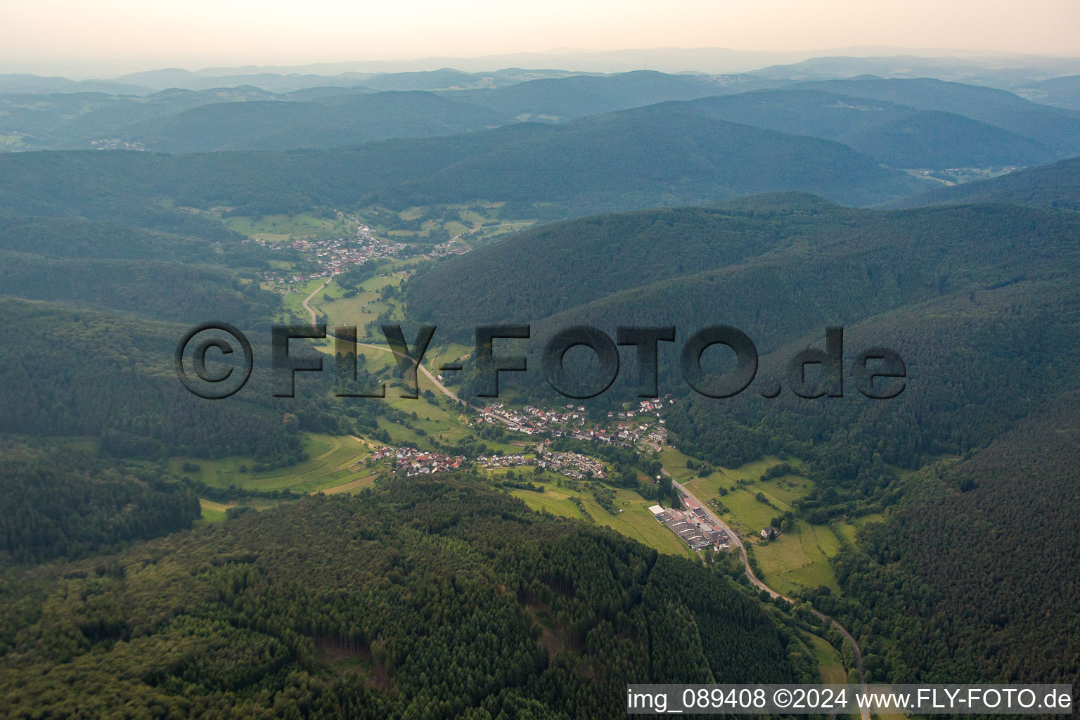 Aerial view of Langenthal in Brombach in the state Baden-Wuerttemberg, Germany