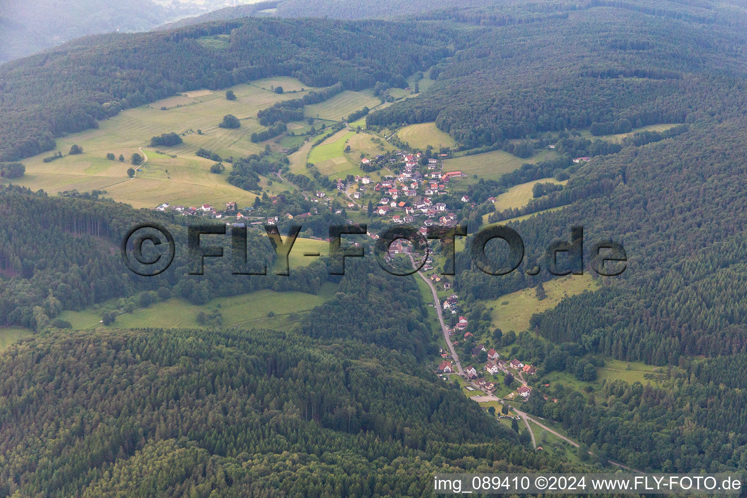 Aerial photograpy of District Langenthal in Hirschhorn in the state Hesse, Germany