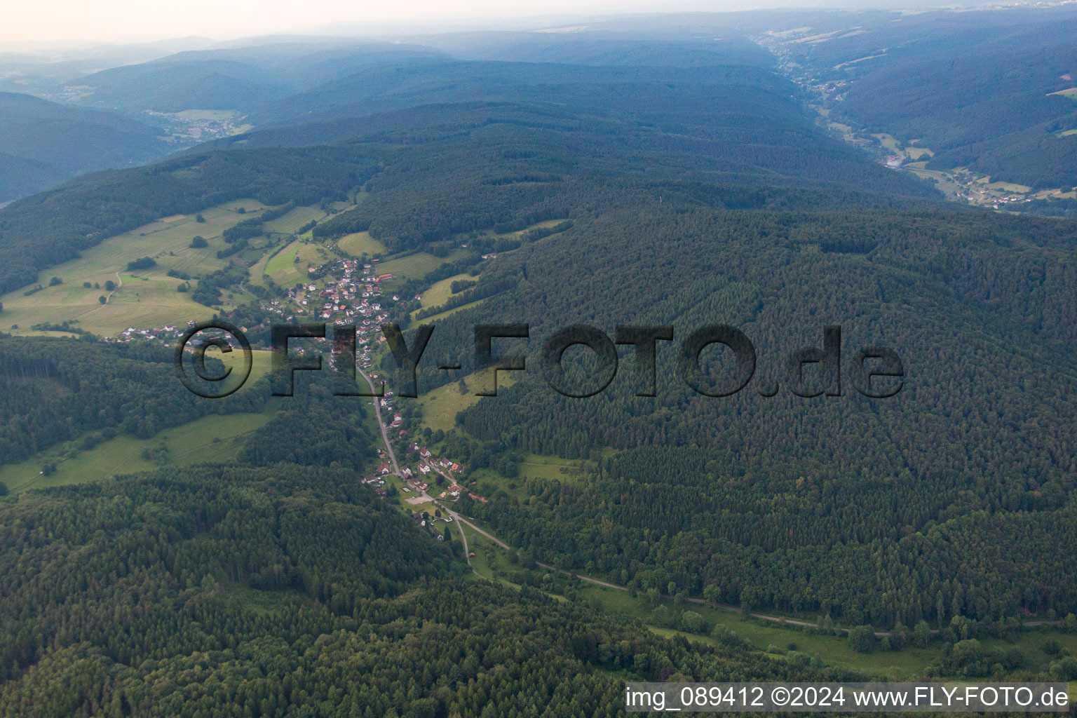 District Langenthal in Hirschhorn in the state Hesse, Germany from above