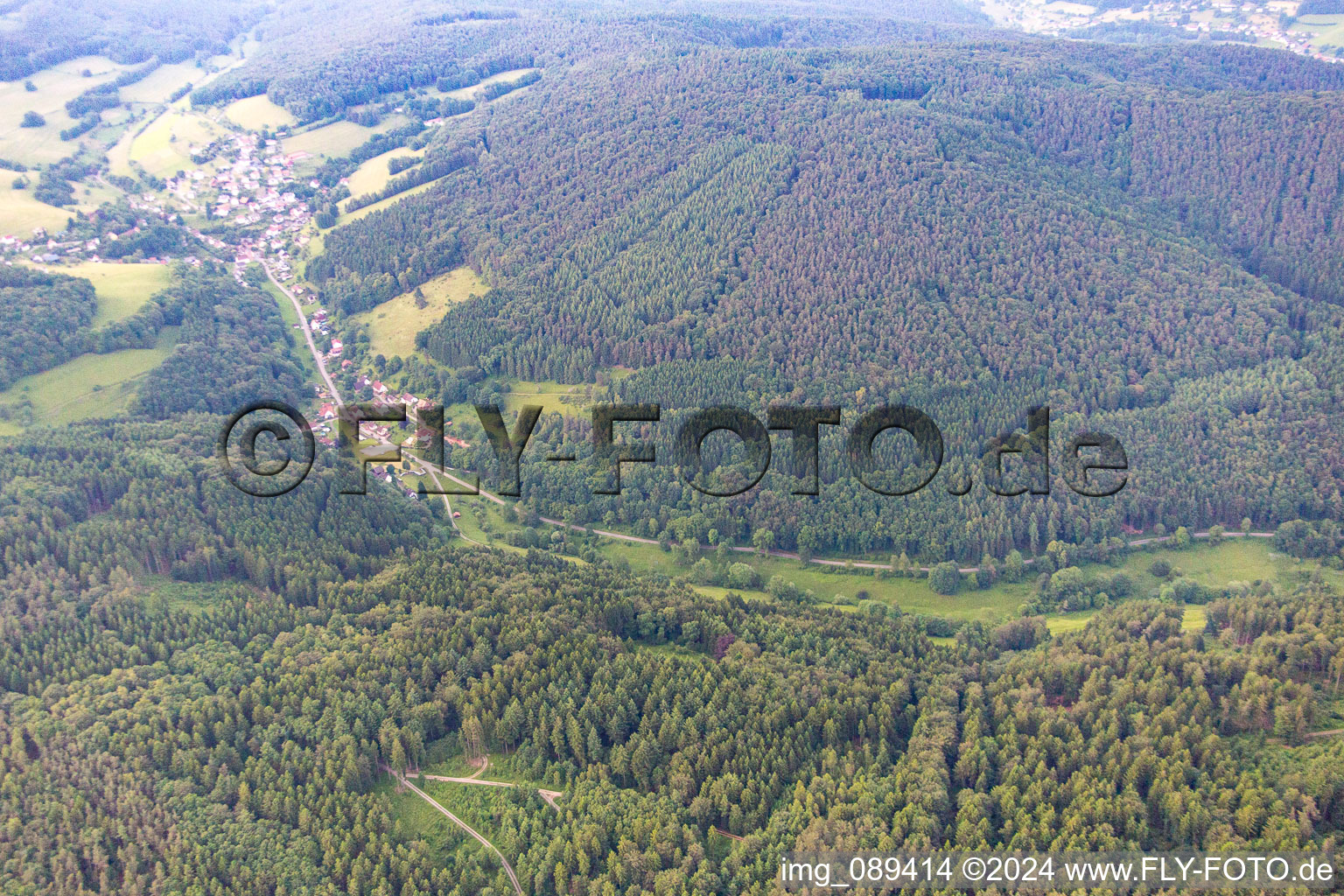 District Langenthal in Hirschhorn in the state Hesse, Germany seen from above