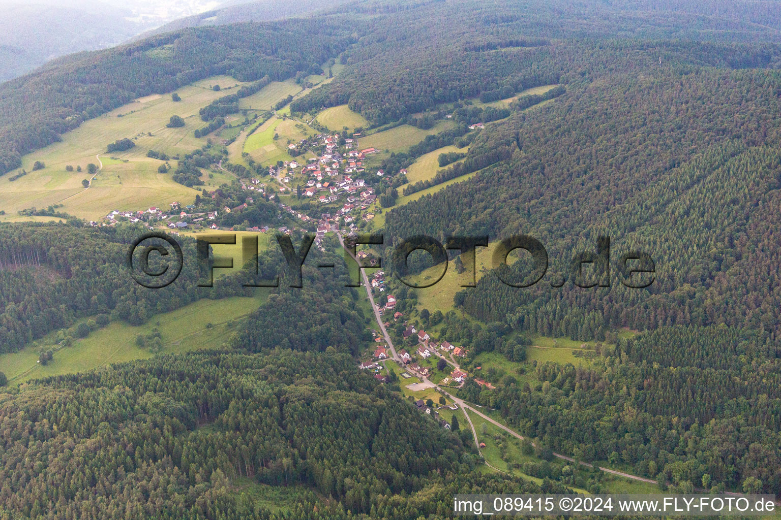 District Langenthal in Hirschhorn in the state Hesse, Germany from the plane