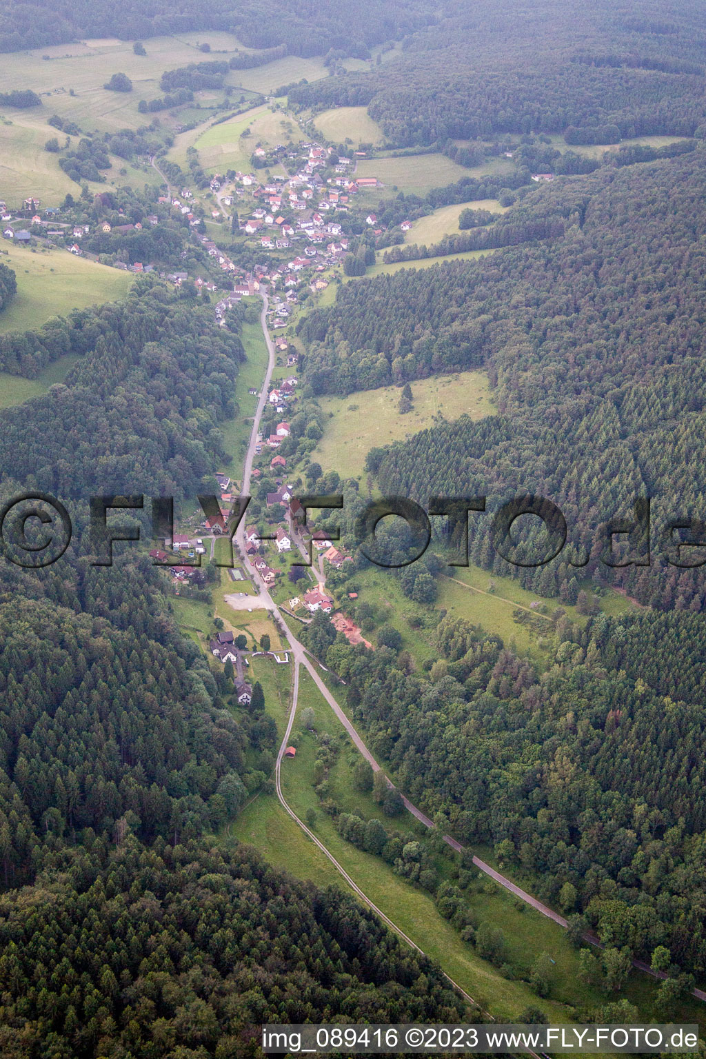 Langenthal in Brombach in the state Baden-Wuerttemberg, Germany viewn from the air