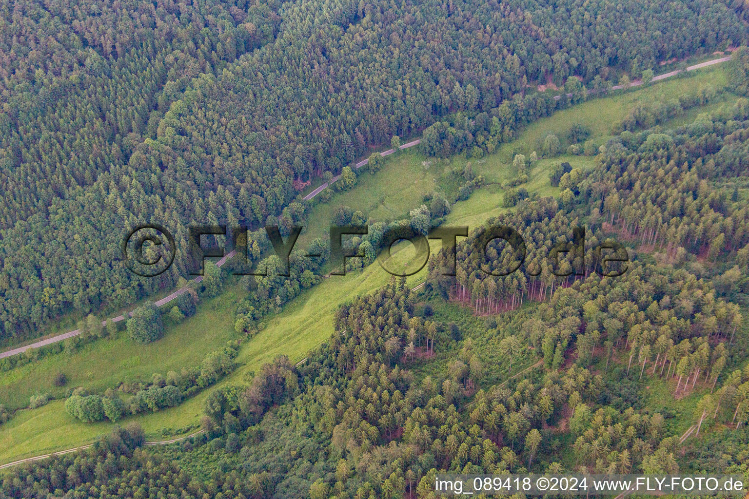 Drone recording of Langenthal in Brombach in the state Baden-Wuerttemberg, Germany