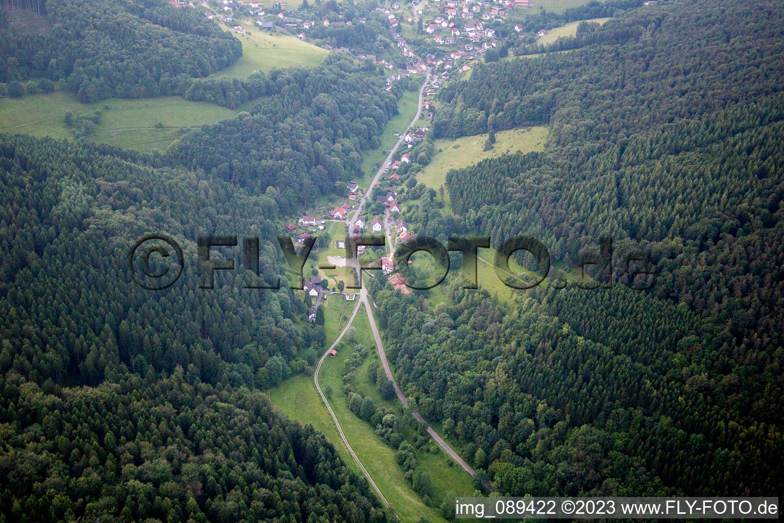 Langenthal in Brombach in the state Baden-Wuerttemberg, Germany seen from a drone