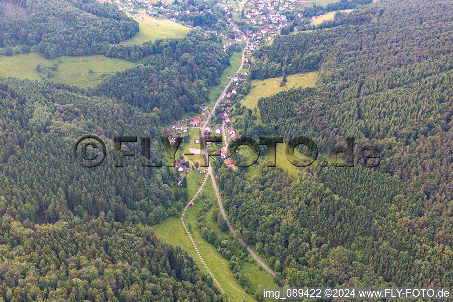 Langenthal in Brombach in the state Baden-Wuerttemberg, Germany seen from a drone