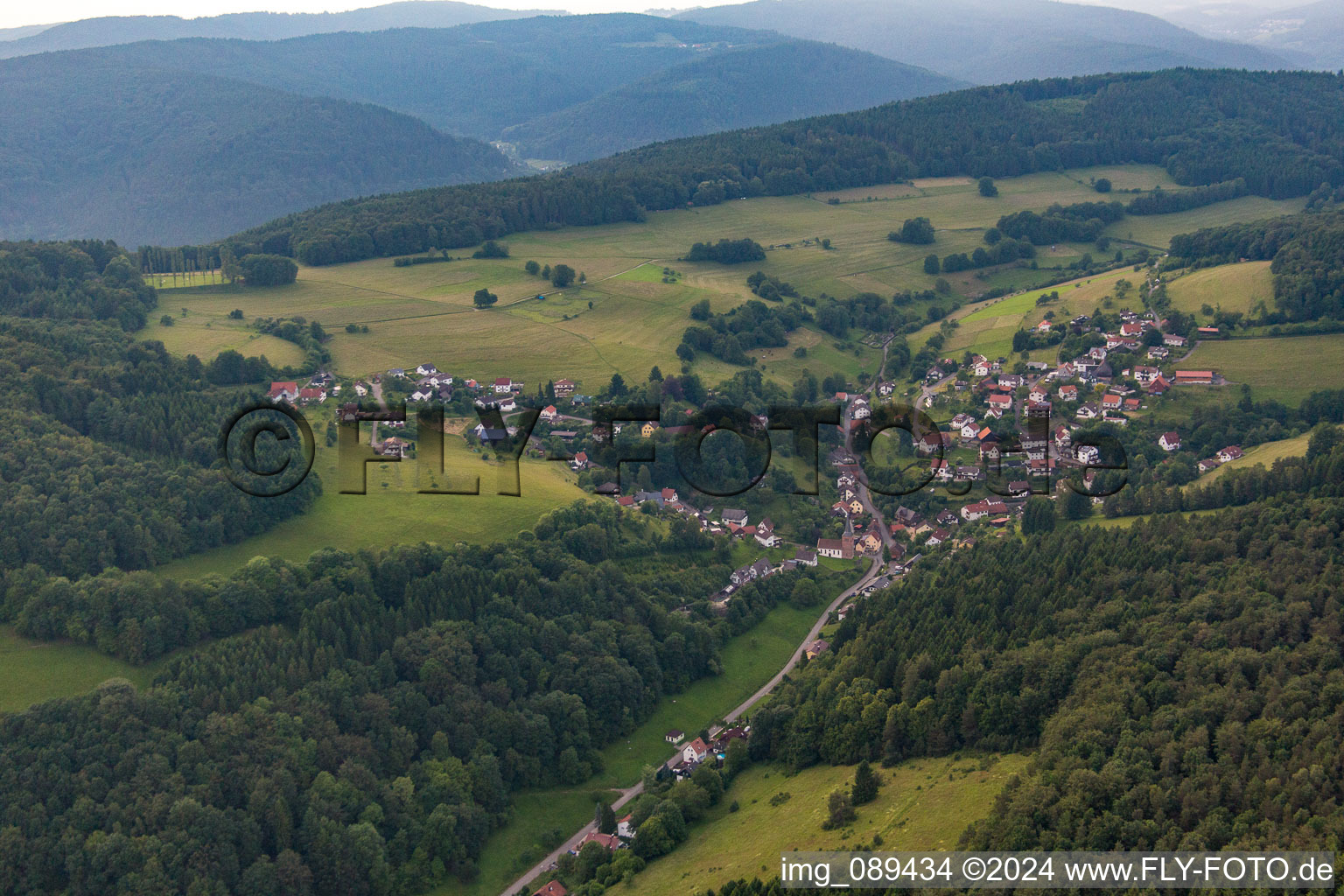 District Brombach in Eberbach in the state Baden-Wuerttemberg, Germany from above