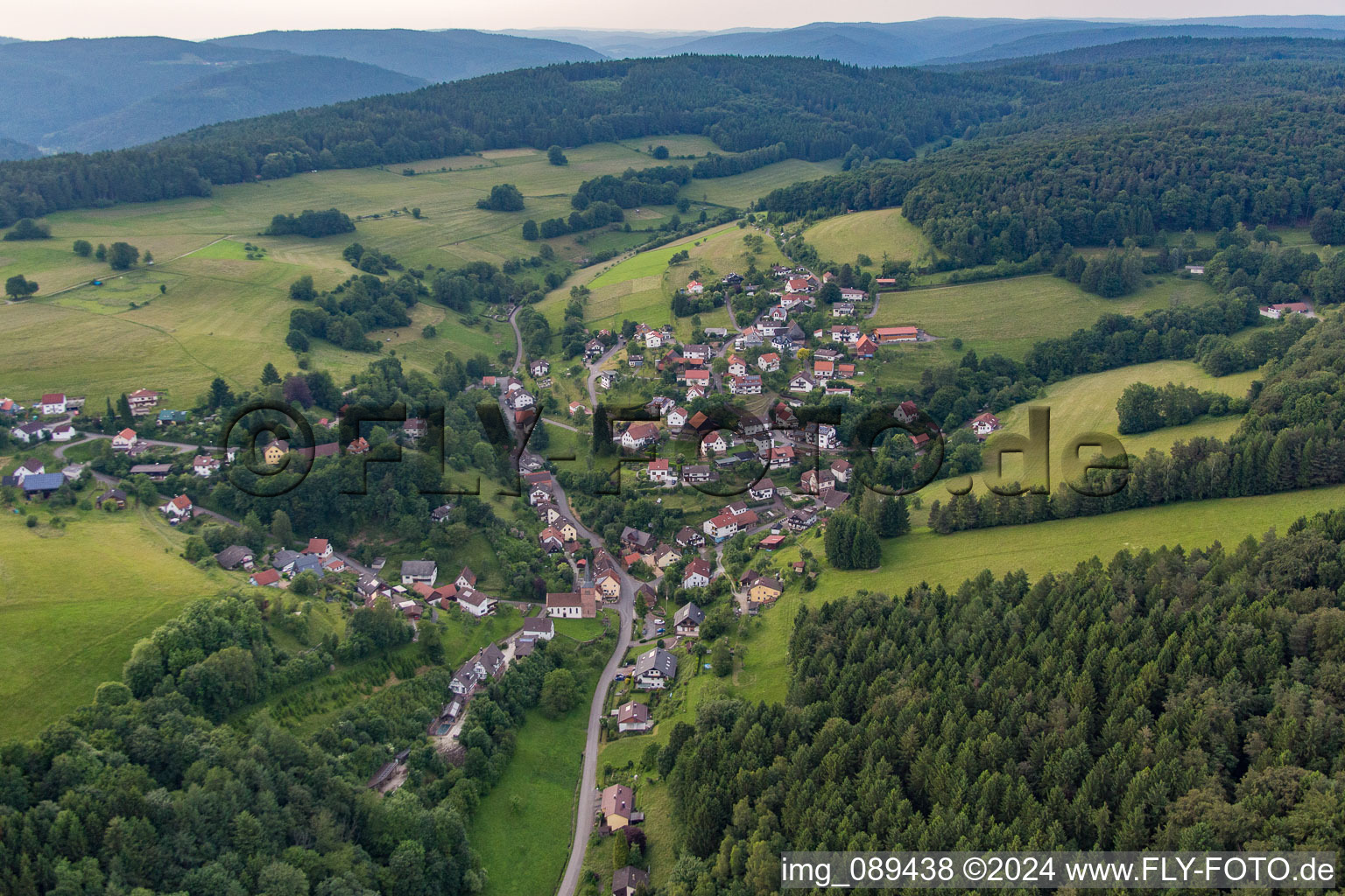 District Brombach in Eberbach in the state Baden-Wuerttemberg, Germany seen from above