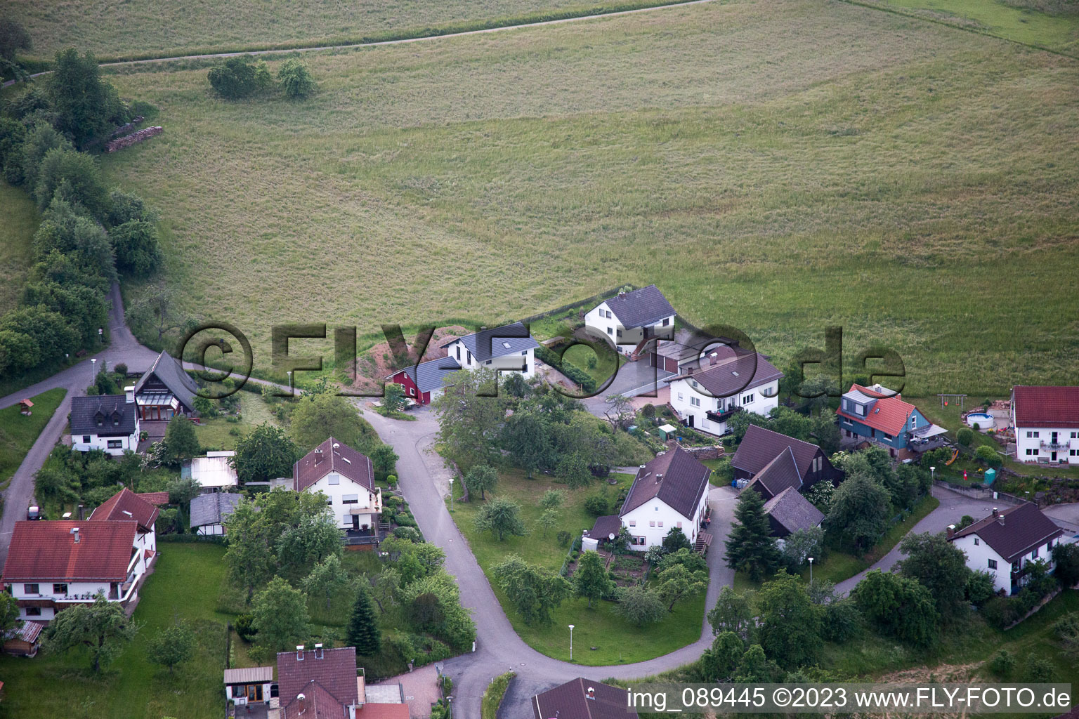 Aerial view of Brombach in the state Baden-Wuerttemberg, Germany