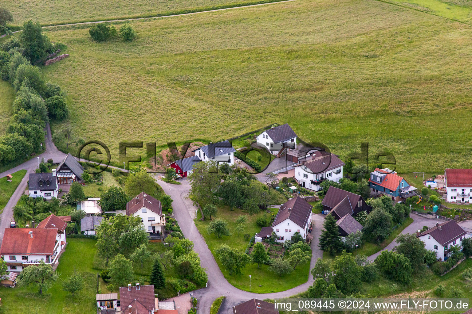 District Brombach in Eberbach in the state Baden-Wuerttemberg, Germany viewn from the air