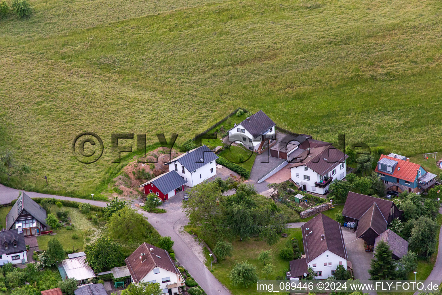 Drone recording of District Brombach in Eberbach in the state Baden-Wuerttemberg, Germany