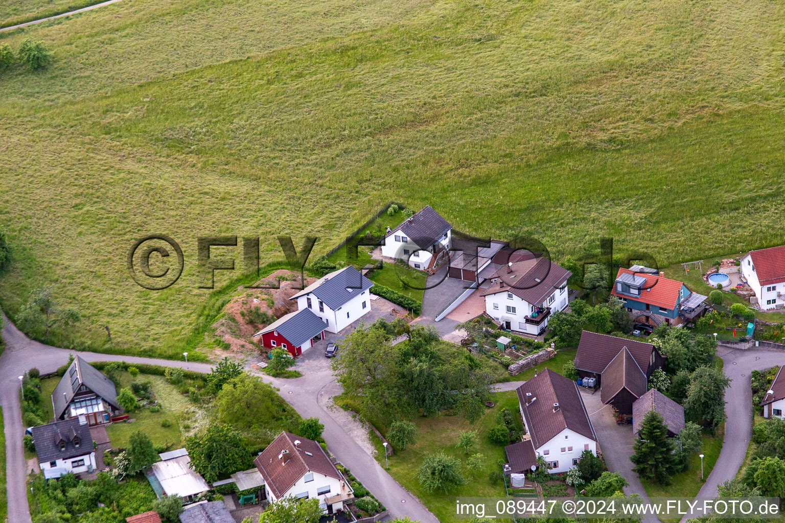 Drone image of District Brombach in Eberbach in the state Baden-Wuerttemberg, Germany