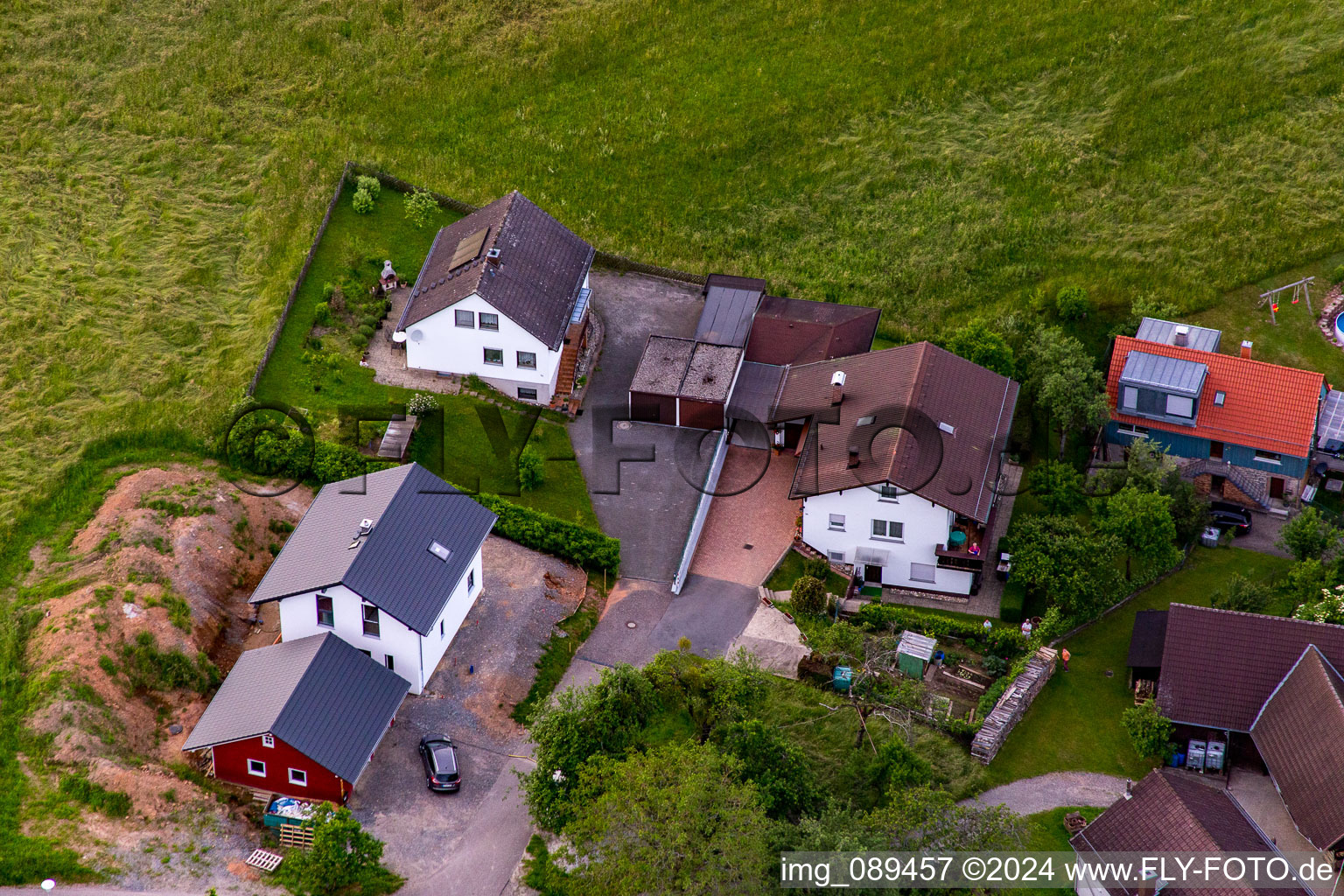 Aerial photograpy of District Brombach in Eberbach in the state Baden-Wuerttemberg, Germany