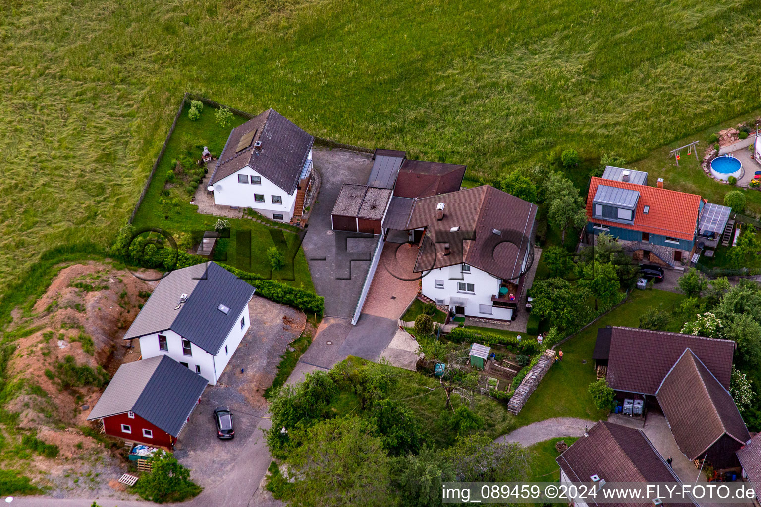 District Brombach in Eberbach in the state Baden-Wuerttemberg, Germany from above