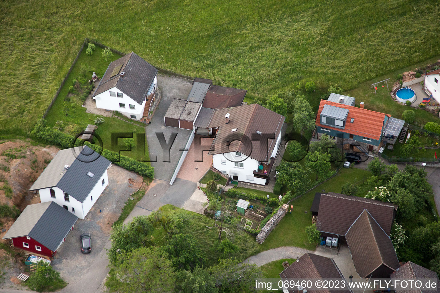 Drone image of Brombach in the state Baden-Wuerttemberg, Germany
