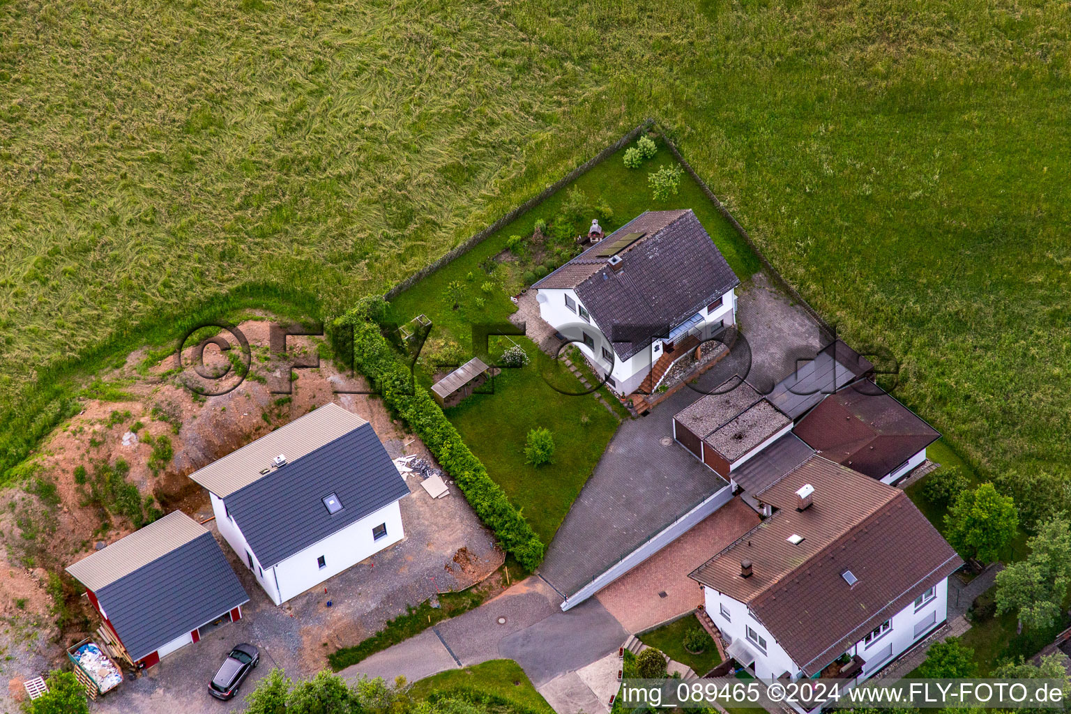 District Brombach in Eberbach in the state Baden-Wuerttemberg, Germany viewn from the air