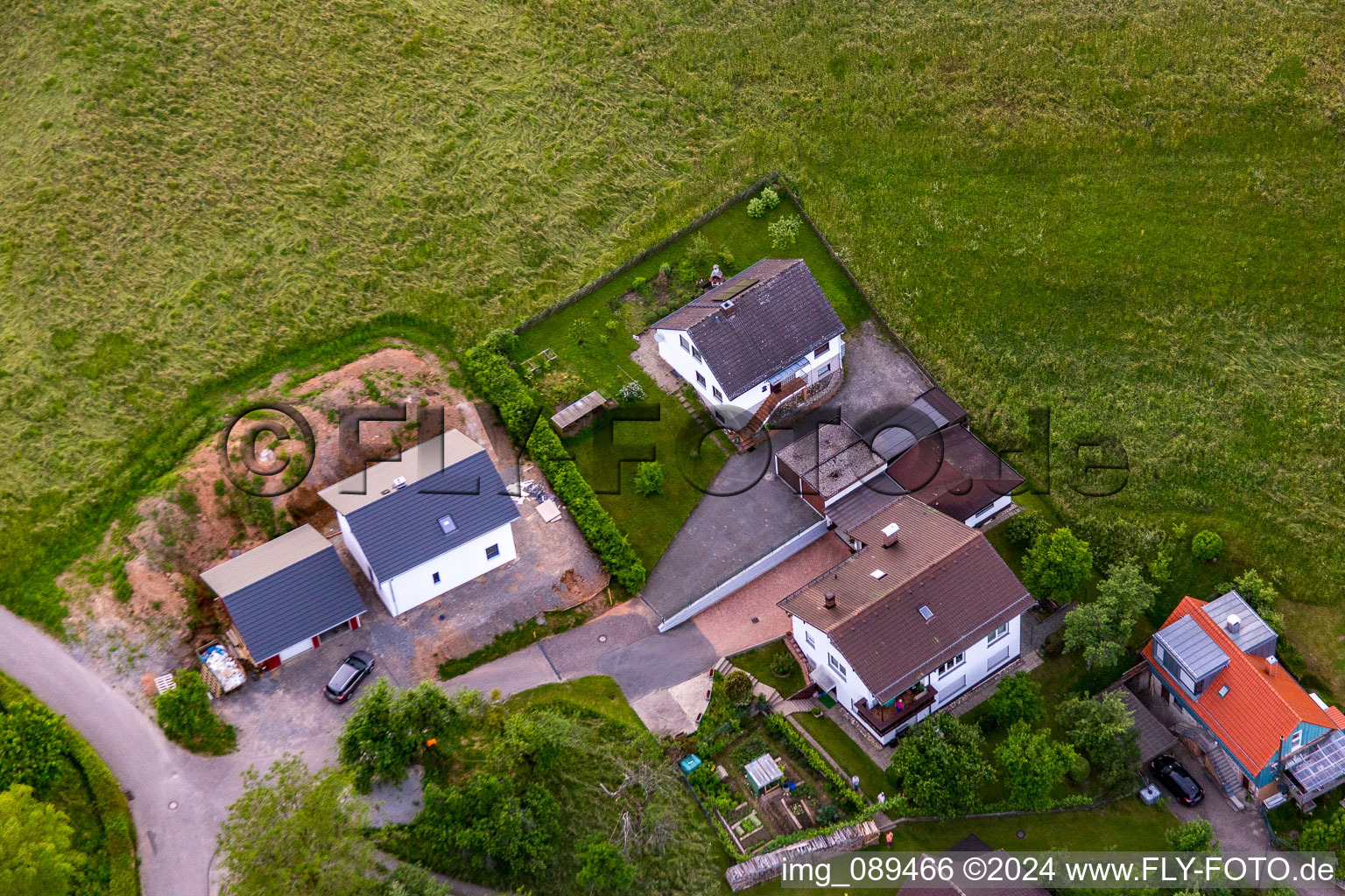 Drone recording of District Brombach in Eberbach in the state Baden-Wuerttemberg, Germany