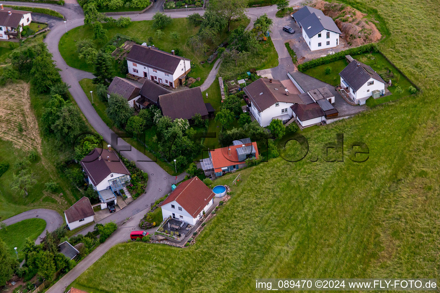 Drone image of District Brombach in Eberbach in the state Baden-Wuerttemberg, Germany