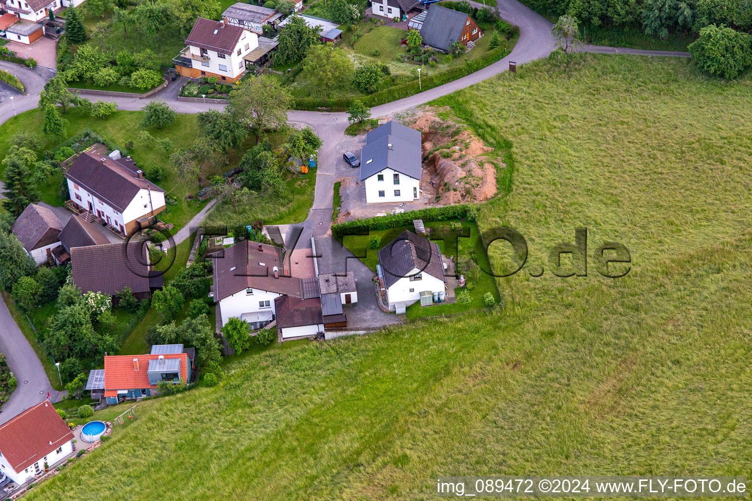 District Brombach in Eberbach in the state Baden-Wuerttemberg, Germany from a drone