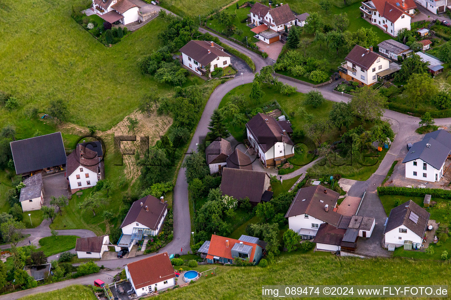 Brombach in the state Baden-Wuerttemberg, Germany from the plane