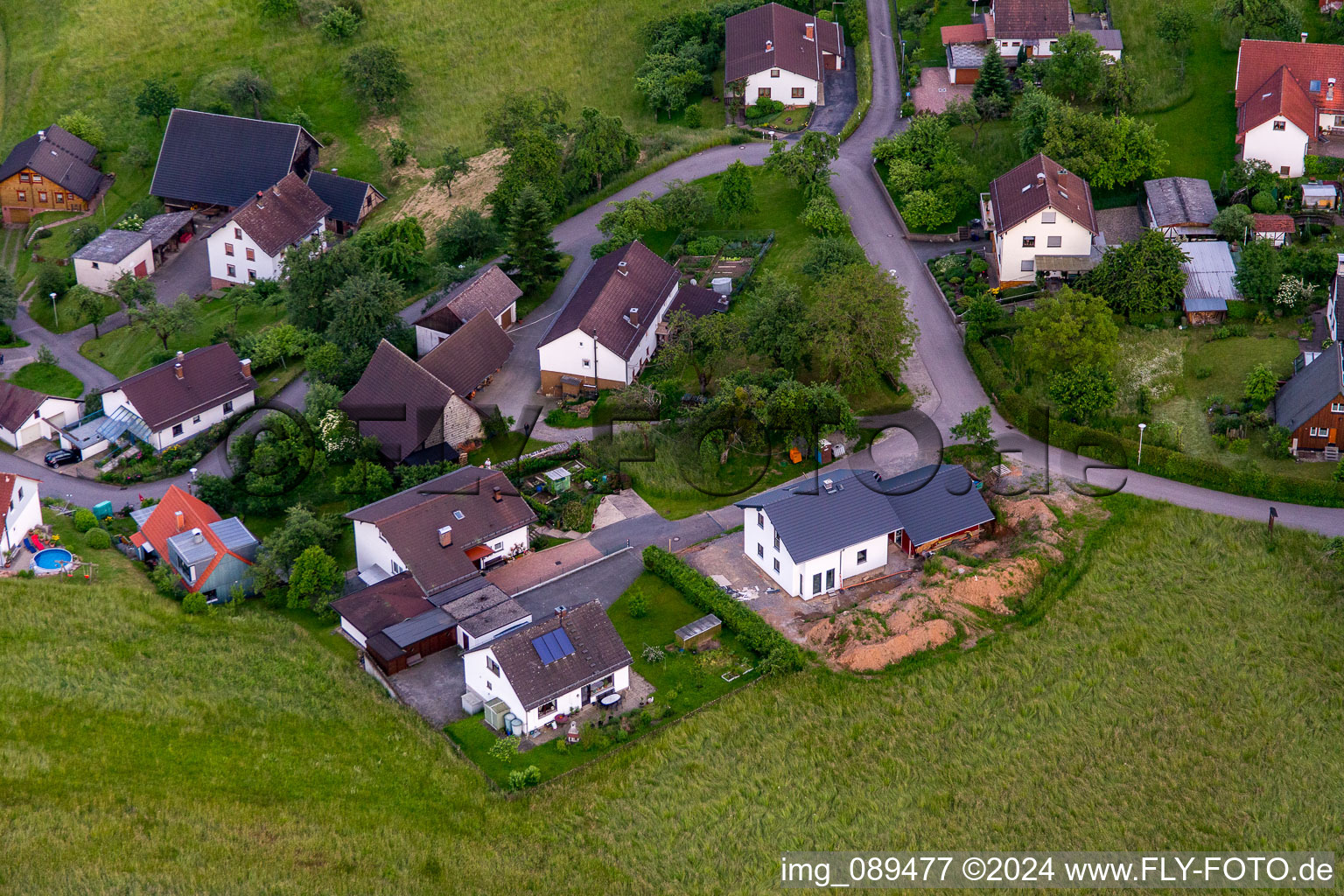 District Brombach in Eberbach in the state Baden-Wuerttemberg, Germany from above