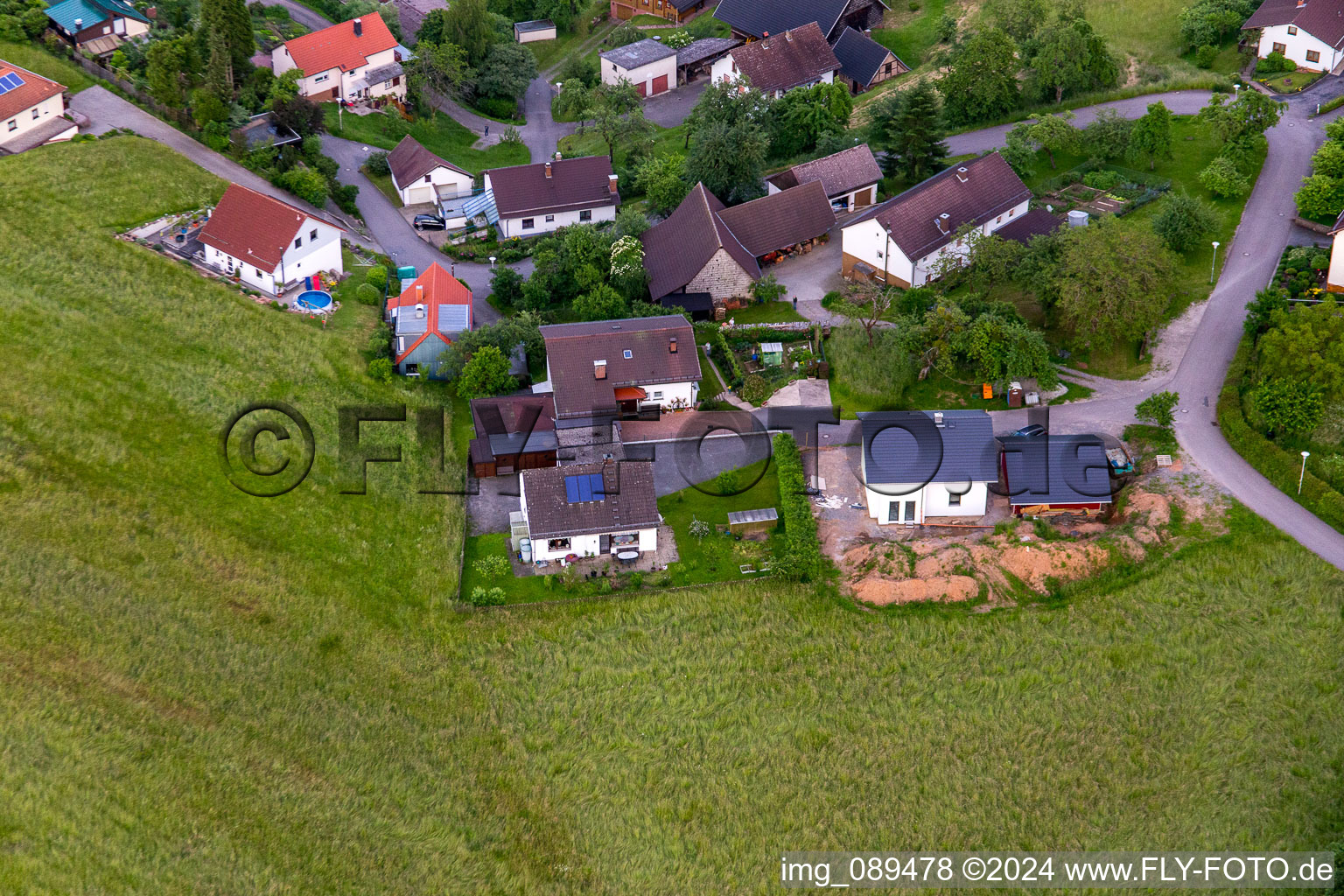 Drone image of Brombach in the state Baden-Wuerttemberg, Germany