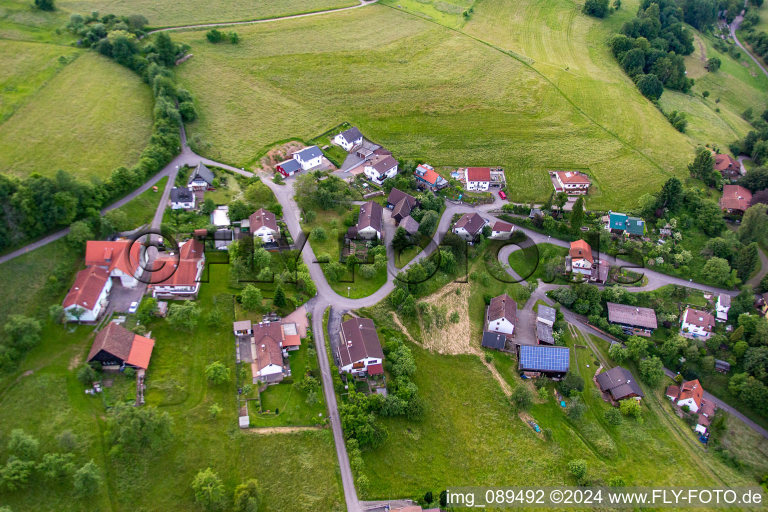 District Brombach in Eberbach in the state Baden-Wuerttemberg, Germany from a drone